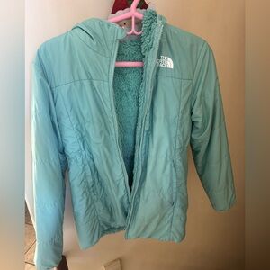 The North Face Teal Jacket Girls’ Reversible Perrito Hooded Jacket